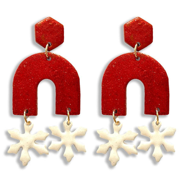 249448   Glittered Arch Polymer Clay Earrings