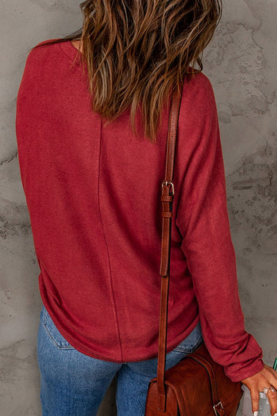 Seam Detail Round Neck Long Sleeve Top - ONLINE EXCLUSIVE!