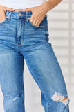 Gretchen Hi Rise Distressed Straight-Leg Judy Blue Jeans - ONLINE EXCLUSIVE!