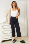 Kasie Hi-Rise Tummy Control Garment Dyed Wide Cropped Judy Blue Jeans - ONLINE EXCLUSIVE!