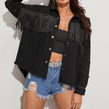 Jeni Fringe Detail Denim Jacket - ONLINE EXCLUSIVE!