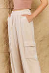 HYFVE Chic For Days High Waist Drawstring Cargo Pants in Ivory - ONLINE EXCLUSIVE!