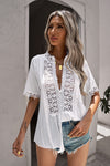 Eliana Buttoned Spliced Lace Blouse - ONLINE EXCLUSIVE!