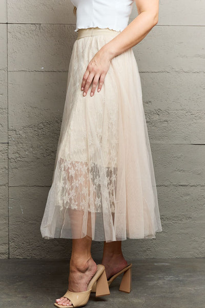 Ninexis Lace Flowy Midi Skirt - ONLINE EXCLUSIVE!