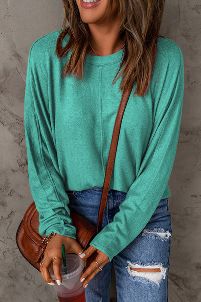 Seam Detail Round Neck Long Sleeve Top - ONLINE EXCLUSIVE!