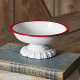 430036   Red Trim Pedestal Dish