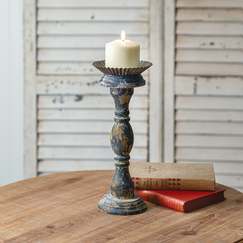 440011   Large Distressed Candle Stand