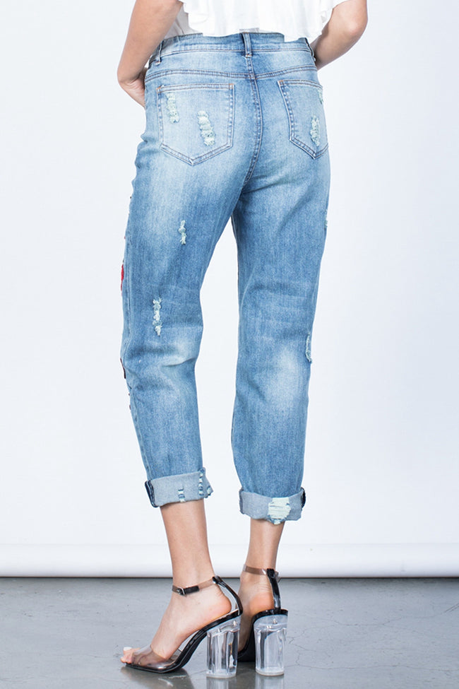 Jeans Vinita con bordado de flores - Reg &amp; Plus! - ¡EXCLUSIVO EN LÍNEA!