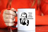 Funny Inappropriate coffee mug - This Guy Loves Bo*bies