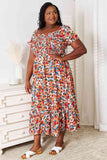 Double Take Plus Size Floral Smocked Square Neck Dress - ONLINE EXCLUSIVE!