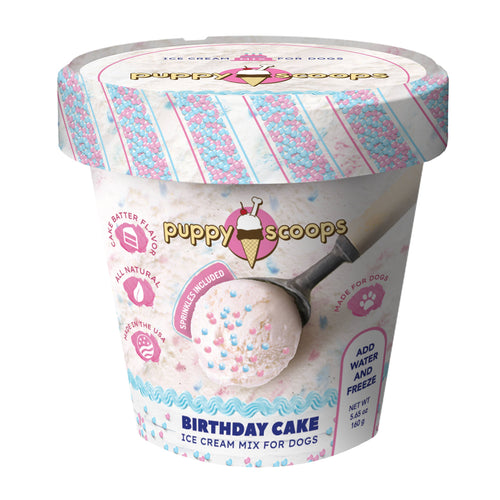 Mezcla de helado Puppy Scoops - Pastel de cumpleaños con chispas