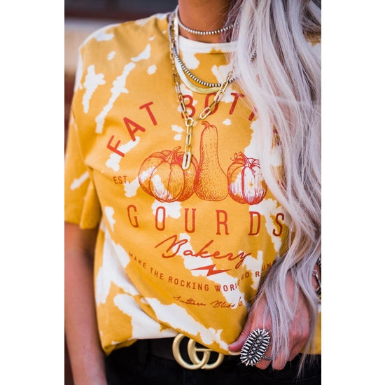 Yellow Fat Bottomed Gourds Bomba Bleached Graphic T-Shirt