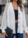 Lantern Sleeve V-Neck Button-Down Cardigan - ONLINE EXCLUSIVE!