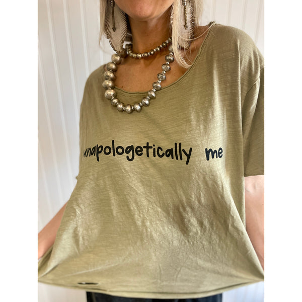 57243   Jensen "Unapologetically Me" Keyhole Distressed Top by A Rare Bird