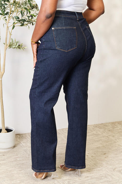 88664   Karina High Rise Nondistressed Wide Leg Judy Blue Jeans