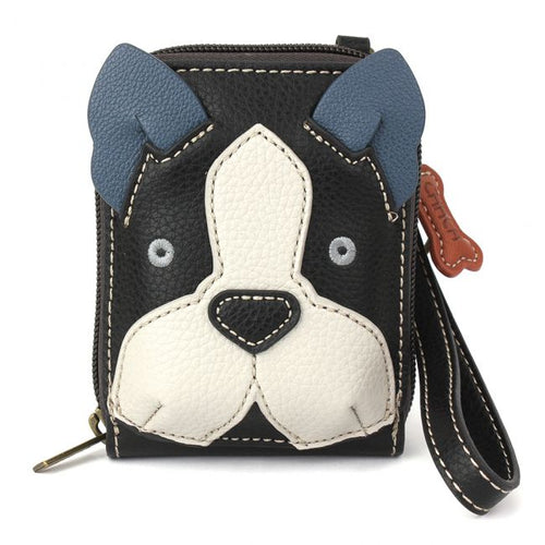 Chala Boston Terrier Credit Card Holder / Wallet Wristlet