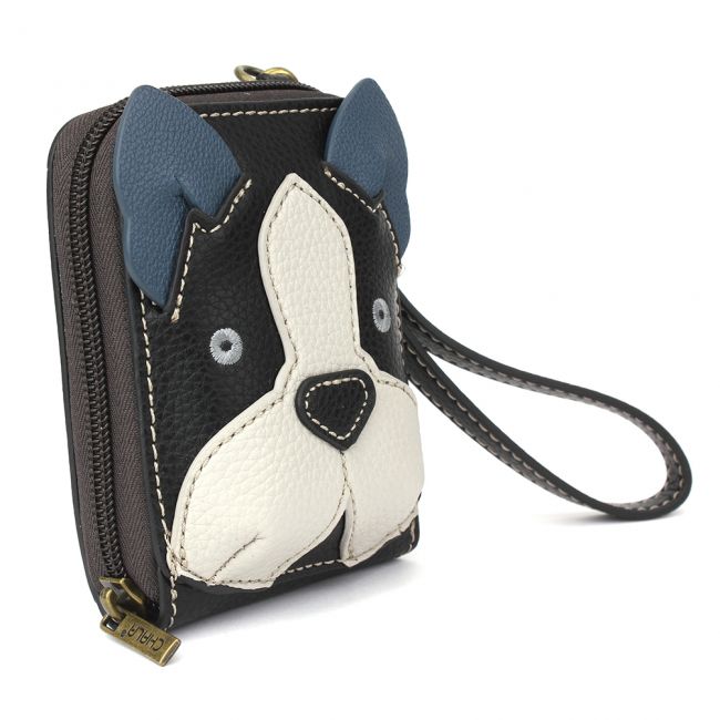 Chala Boston Terrier Credit Card Holder / Wallet Wristlet