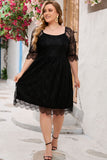 Rachael Plus Size Lace Flounce Sleeve Square Neck Dress - ONLINE EXCLUSIVE!