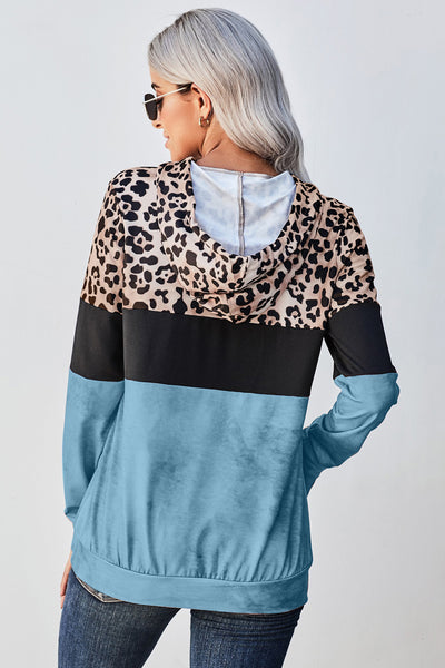 Leopard Color Block Hoodie - ONLINE EXCLUSIVE!
