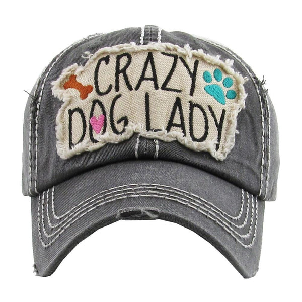 7212XX   Crazy Dog Lady Distressed Baseball Hat