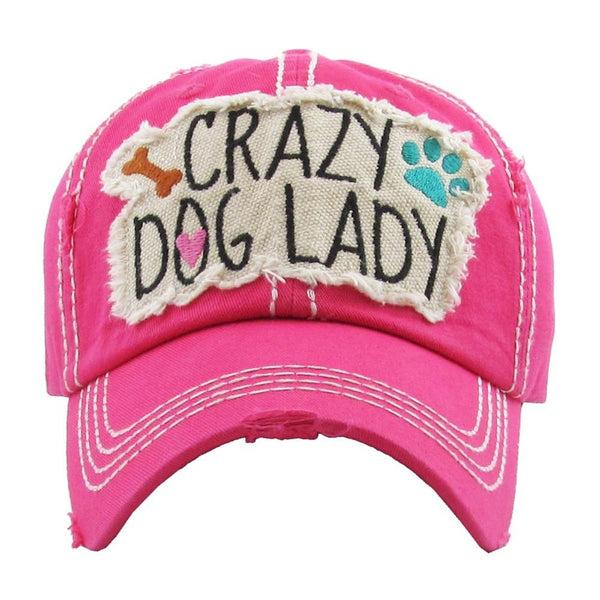 7212XX   Crazy Dog Lady Distressed Baseball Hat