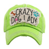 7212XX Gorra de béisbol desgastada Crazy Dog Lady