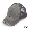 CC Distressed Criss Cross Pony Cap with Mesh Back