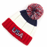 723149   CC Beanie Knit Pom Beanie with USA Patch
