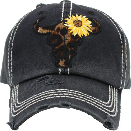 720690   Embroidered "Football Mama" Distressed Ball Cap