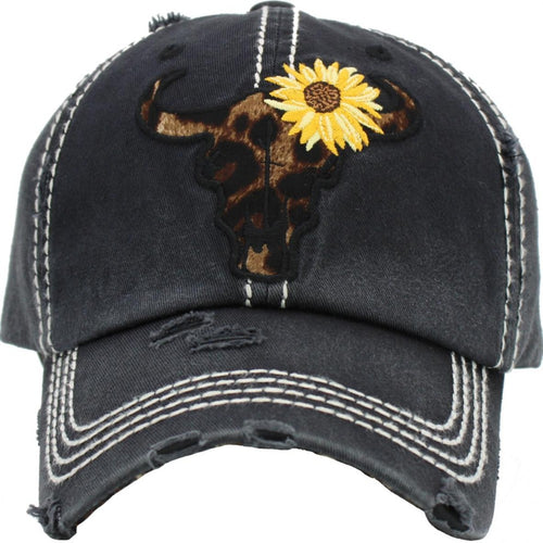 723883   Leopard Skull & Sunflower Hat