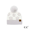 CC Brand Daisy Print Pom Pom Beanie Hat