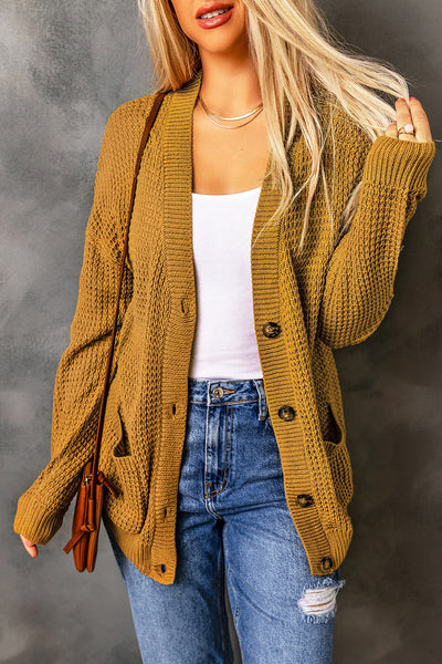 Drop Shoulder Button Down Pocketed Cardigan - ONLINE EXCLUSIVE!