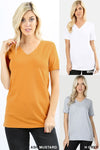 1009   Various Colors Cotton V-neck Basic T-Shirt