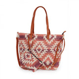 Aztec Flannel Tote Bag With Matching Wristlet Pouch