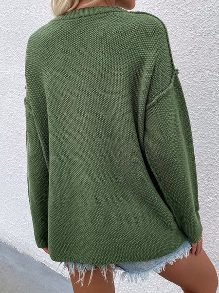 Suéter abotonado y con costuras expuestas - ¡EXCLUSIVO EN LÍNEA!