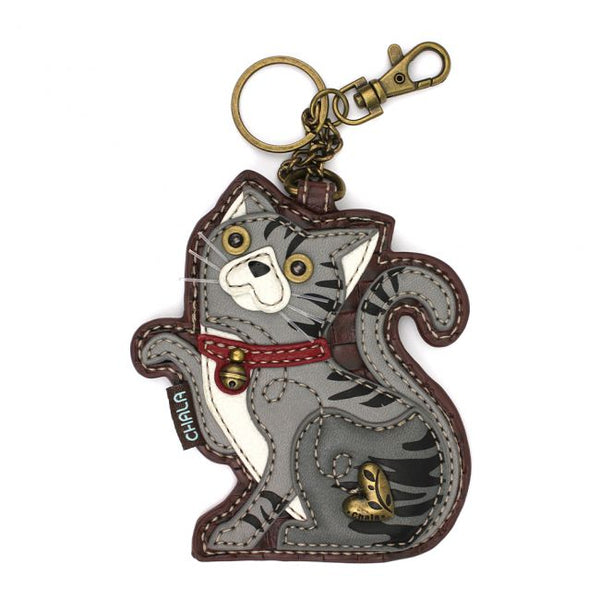 Chala Grey Tabby Cat Key FOB Keychain