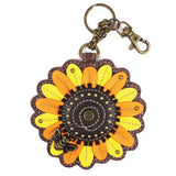 Monedero/llave FOB de moneda de girasol Chala