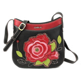 Chala Red Rose Crescent Crossbody Handbag