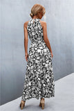 Printed Sleeveless Tie Waist Maxi Dress - ONLINE EXCLUSIVE!