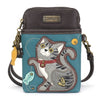 Chala Grey Tabby Cat Cellphone Crossbody Bag   827GTC7