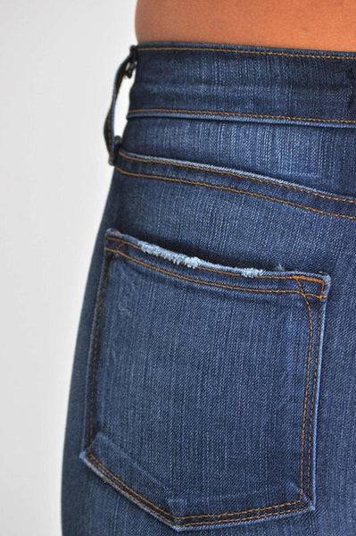 Emma Mid-Rise Long Inseam (34) Pin Tack Skinny Judy Blue Jeans