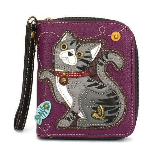 Chala Grey Tabby Zip Around Wallet   839GTC9