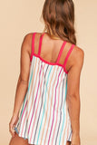 2550A Camiseta sin mangas con tiras y rayas verticales multicolor Greta - ¡Reg & Plus!