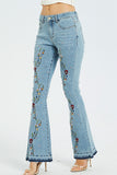 Renata Flower Embroidery Wide Leg Jeans - Reg & Plus! - ONLINE EXCLUSIVE!