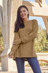 Tyra Ribbed Round Neck Long Sleeve Knit Top - ONLINE EXCLUSIVE!