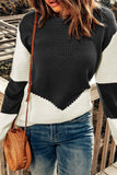 Two-Tone Openwork Rib-Knit Sweater - ONLINE EXCLUSIVE!