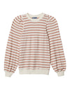 WSQ33595E   Richelle Blouson Puff Long Sleeve Scoop Neck Striped Sweatshirt