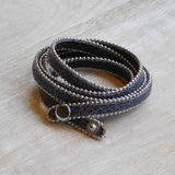81025X   Long Faux Leather Wrap Bracelet