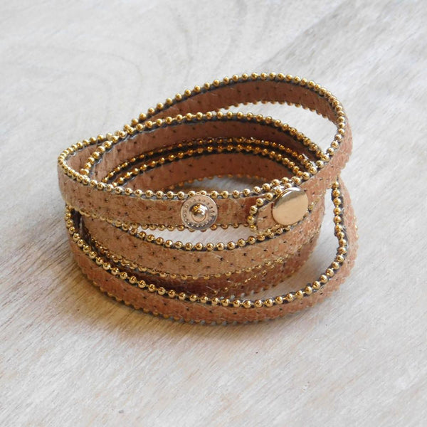 81025X   Long Faux Leather Wrap Bracelet