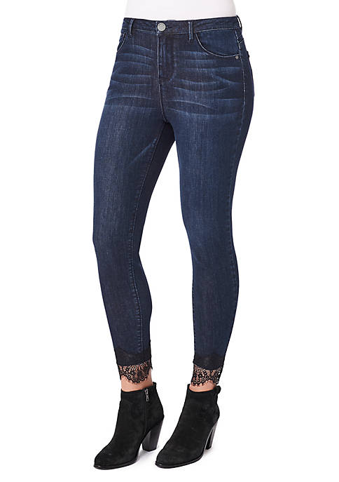 WKE1835BX   High-Rise Lace Ankle Skimmer Jeans